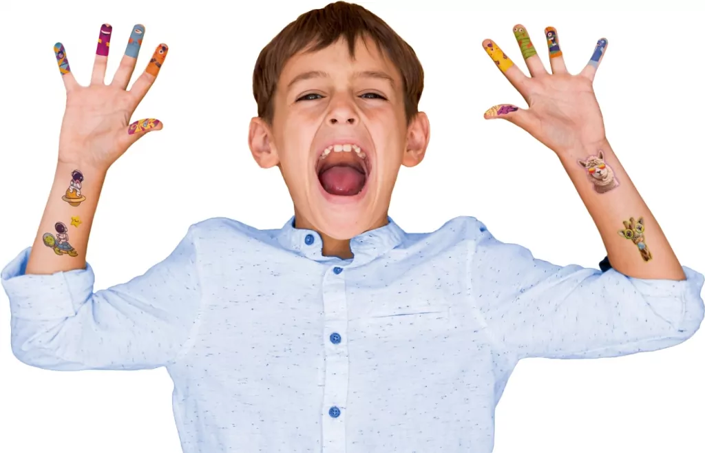 Tatuaże zmywalne Fingers Tattoo HAPPY COLOR - tantis.pl