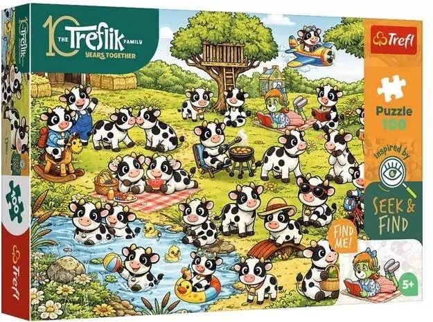 Puzzle 100 Trefliki - Świat krówek TREFL - tantis.pl