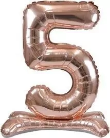 Balon foliowy stojący 5 różowe złoto  90cm - tantis.pl