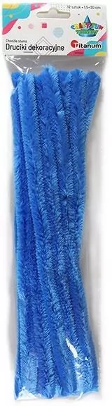 Druciki dekoracyjne 1,5x30cm 12szt chabrowe - tantis.pl