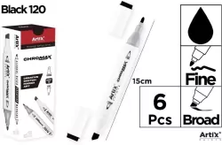 Marker Chromax z 2 końcówk. czarny