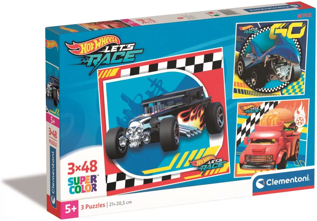 Hot Wheels. Puzzle 3x48. Super Kolor - tantis.pl