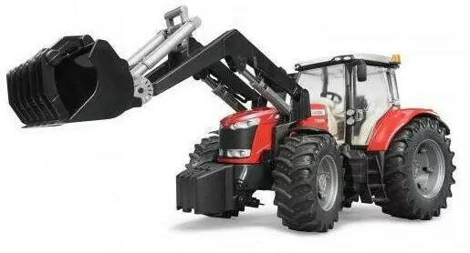 Traktor Massey Ferguson. Pojazd rolniczy z ładowarką. 7624 BRUDER - tantis.pl