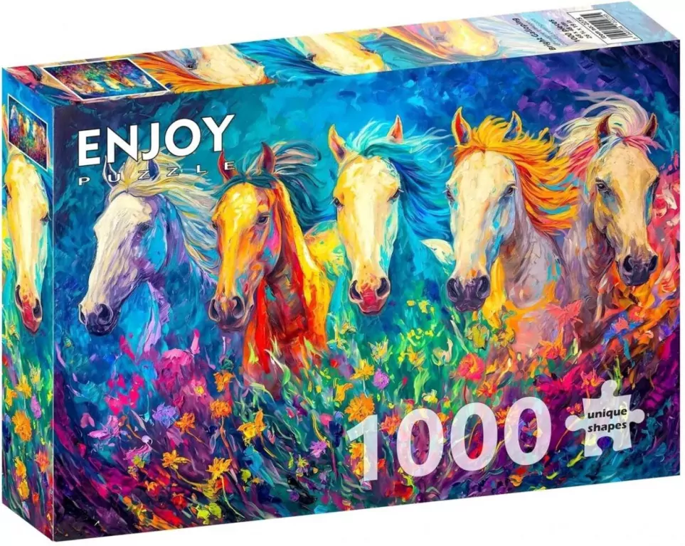 Puzzle 1000 Kolorowy galop - tantis.pl