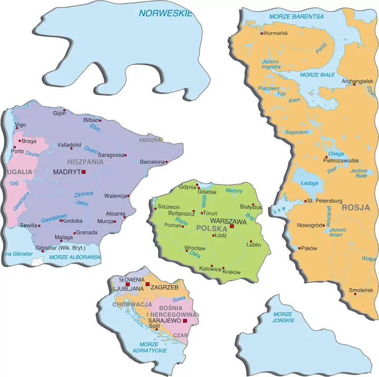 Larsen. Puzzle Maxi. Mapa polityczna Europy - tantis.pl