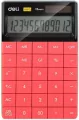 Kalkulator 12-pozycyjny czerwony DELI - tantis.pl