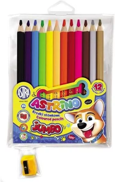 Kredki ołówkowe okrągłe Jumbo 12 kolorów - tantis.pl