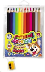 Kredki ołówkowe okrągłe Jumbo 12 kolorów