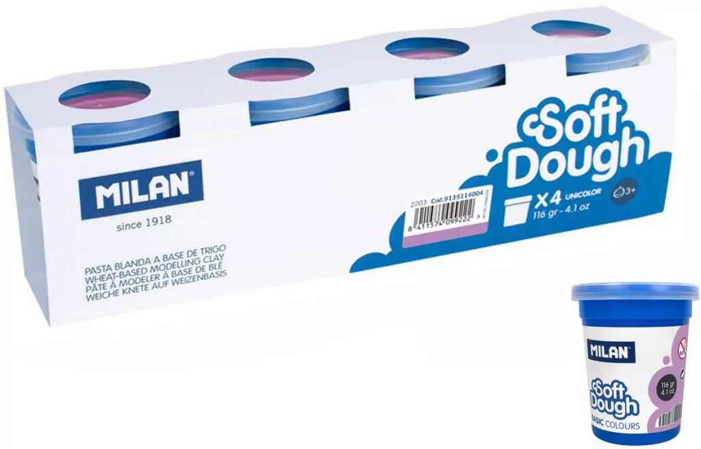 Ciastolina Basic 116g. Fiolet 4 słoiczki - tantis.pl