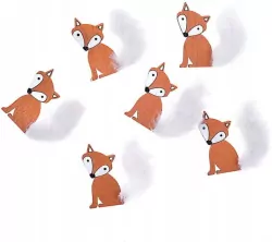 Drewniane liski z futerkiem samoprzylepne