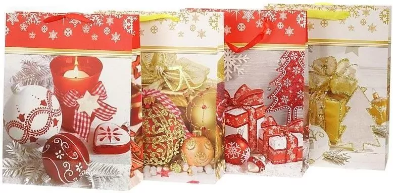 Torebka prezentowa z motywem świątecznym MIX - tantis.pl