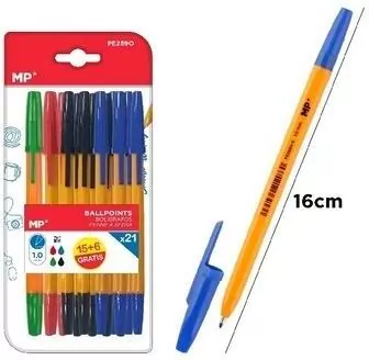 Długopis 1.0mm 21szt MIX - tantis.pl