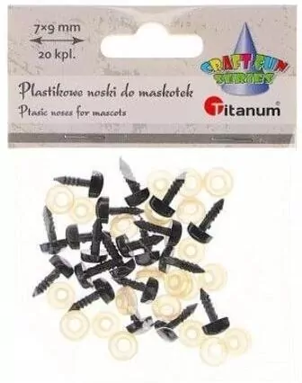 Nosy do maskotek plastikowe trójkątne 9x7mm 20szt - tantis.pl