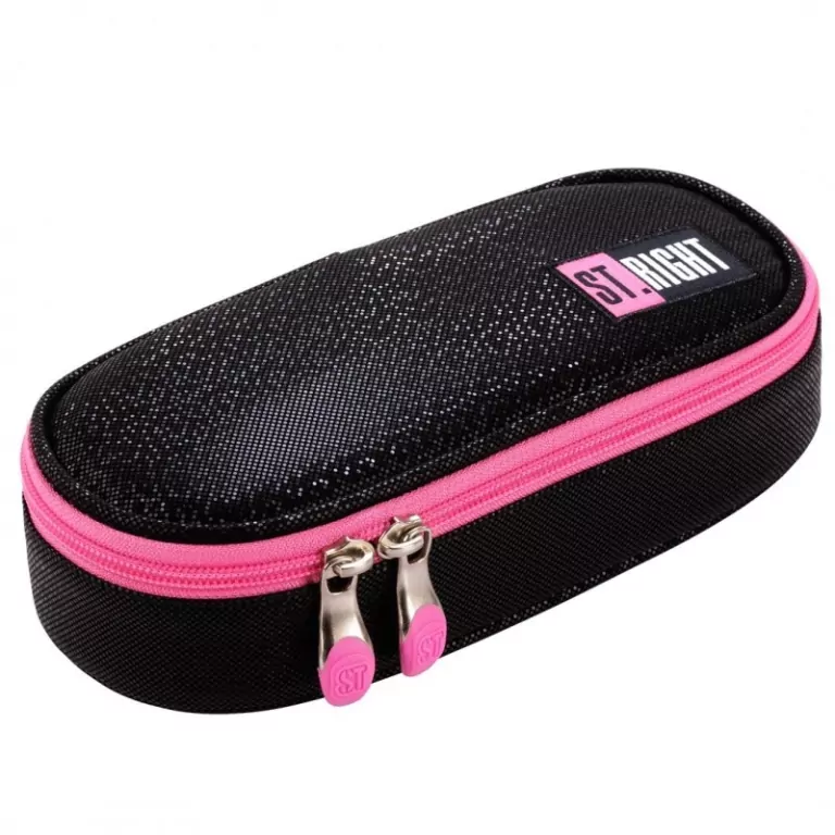 Piórnik saszetka usztywniona z wewnętrzną klapką PC1 BLACK GLITTER - tantis.pl