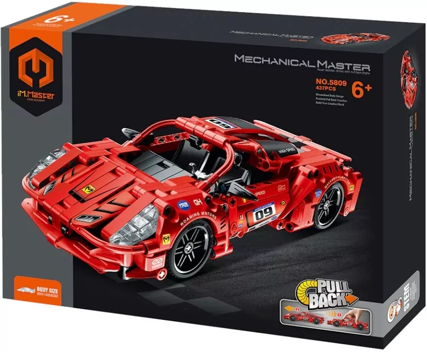 Klocki Auto wyścigowe czerwone 437el - tantis.pl