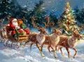 Diamentowa Mozaika Zima Mikołaj w saniach NO-2003019 - tantis.pl