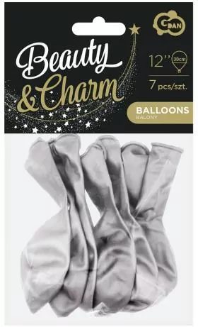 Balony Beauty&Charm platynowe/srebrne 12"/ - tantis.pl
