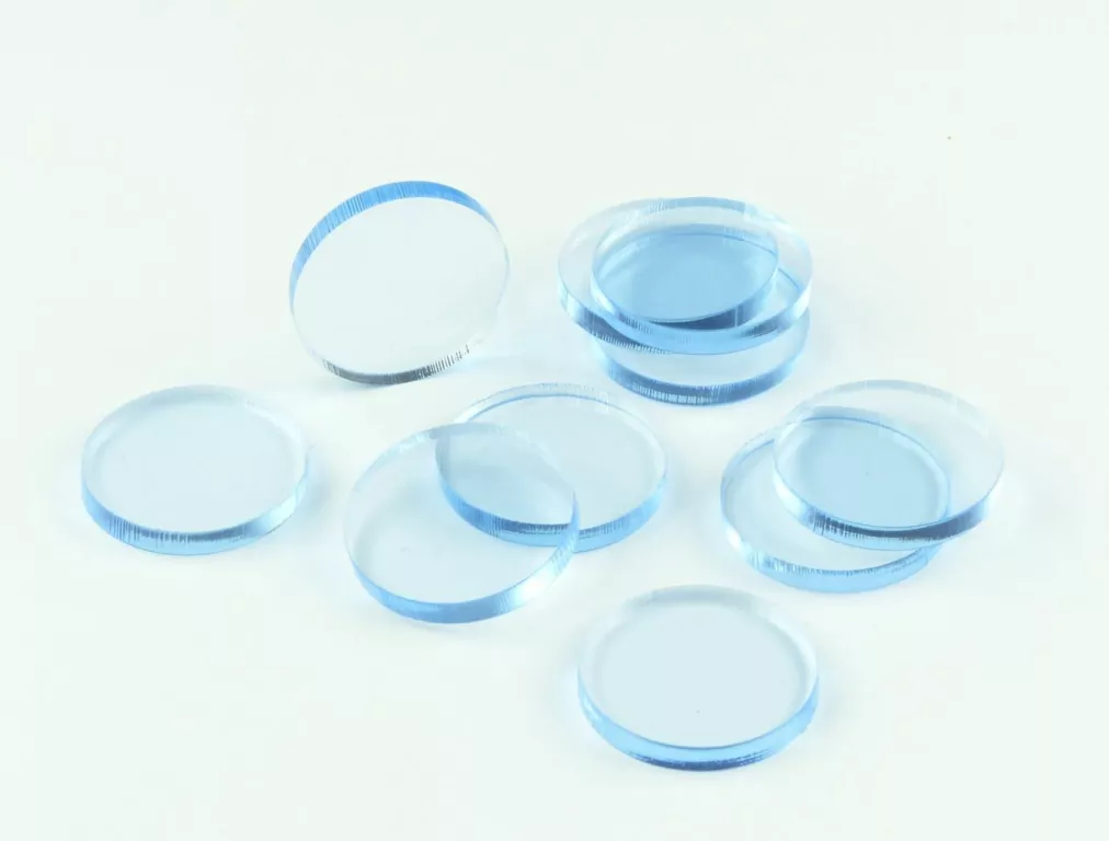 Znaczniki akryl nieb. fluo okrągłe 22x3mm - tantis.pl