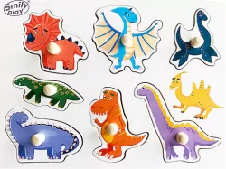 Układanka drewniana dinozaury
