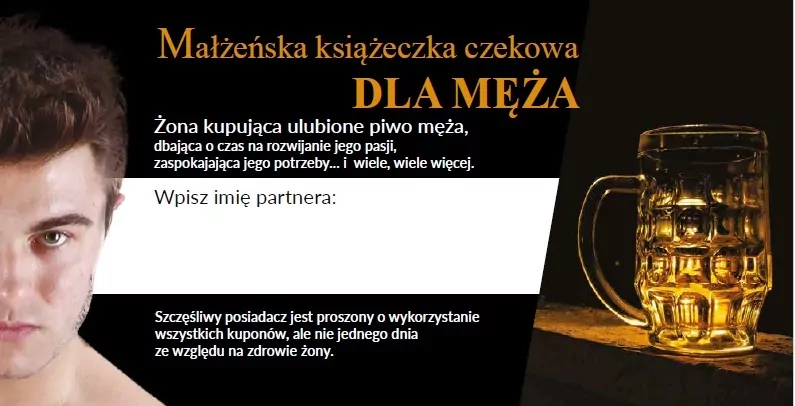 Małżeńska książeczka czekowa. Dla męża - tantis.pl