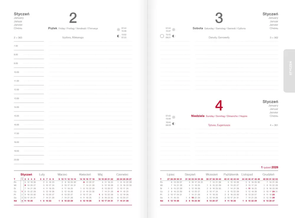 Kalendarz Szefa 2026. A5 dzienny czarny - tantis.pl