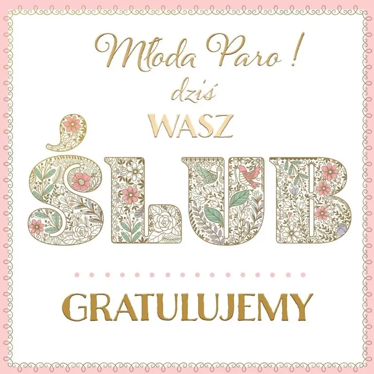 Karnet KWD z bilecikiem HS Ślub Pattern - tantis.pl