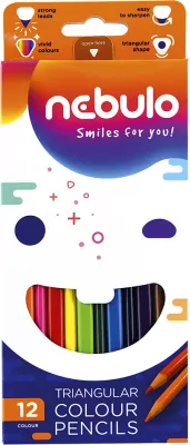 Kredki ołówkowe trójkątne 12 kolorów NEBULO