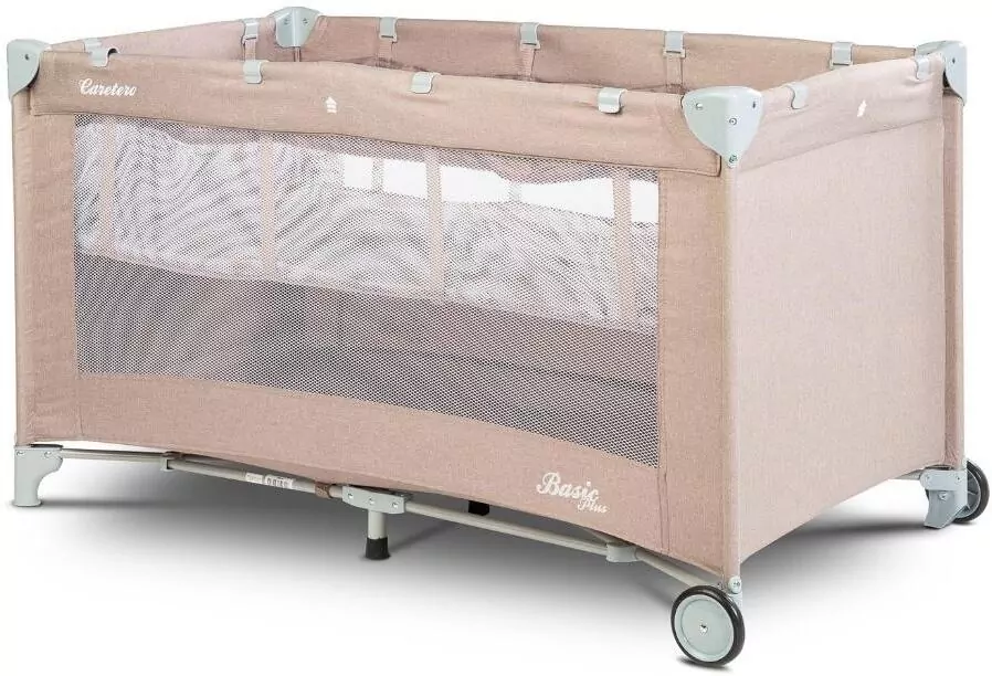 Caretero Łóżeczko turystyczne Basic beżowe - tantis.pl
