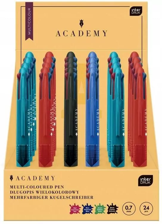 Długopis automatyczny 4kol. Academy 0,7mm (24szt) - tantis.pl
