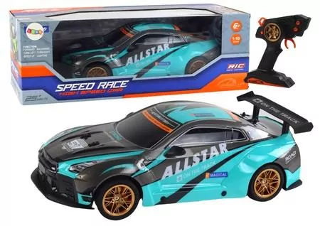 Auto sportowe R/C 1:10 turkusowo- czarne - tantis.pl