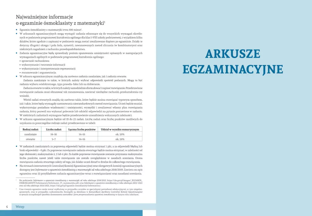 Matematyka. Arkusze egzaminacyjne. Egzamin ósmoklasisty - tantis.pl