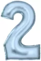 Balon foliowy cyfra 2 pastelowa niebieska 86cm - tantis.pl