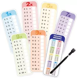 Pisz i zmazuj - Tabliczka mnożenia 11 kart + pisak