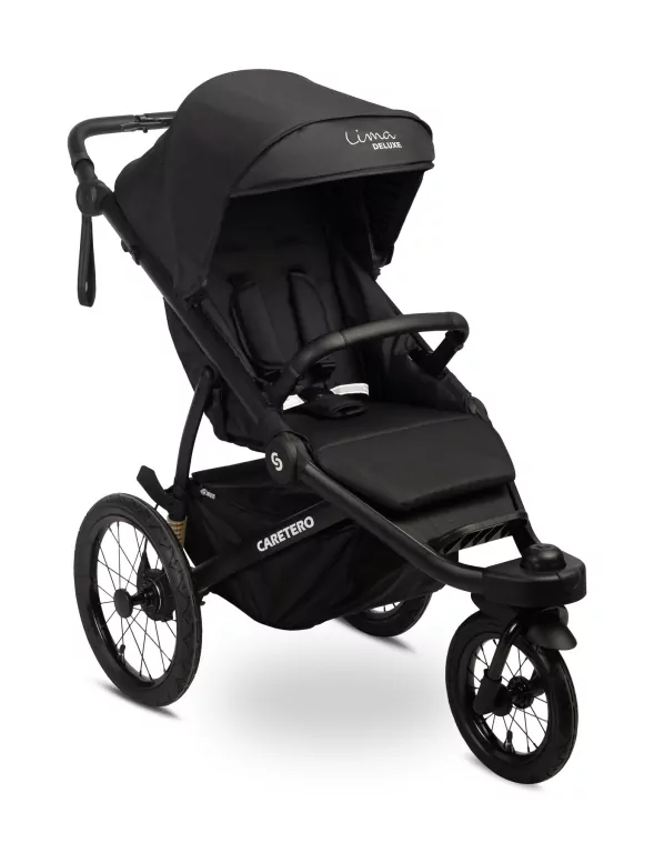 Caretero Lima Deluxe wózek spacerowy czarny - tantis.pl