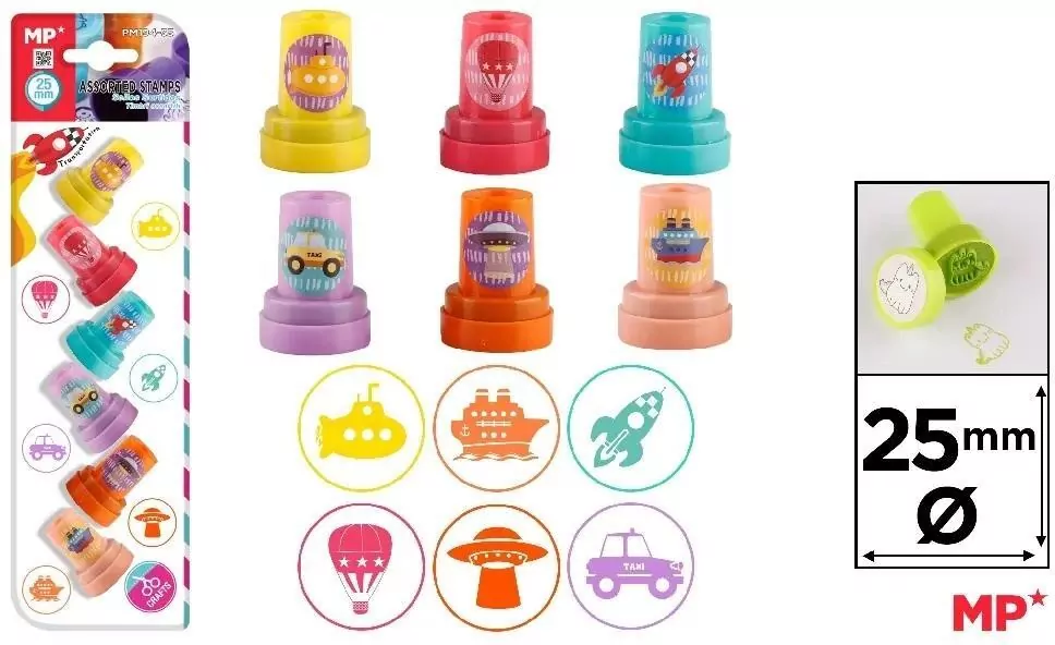 Stempelki dla dzieci pojazdy, 6 sztuk - tantis.pl