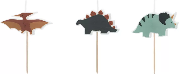 Świeczki urodzinowe Dinozaury mix 3cm - tantis.pl
