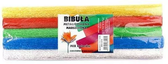 Bibuła marszczona, metalizowana. Mix - tantis.pl