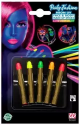 Kredki neonowe do malowania twarzy i ciała 5 kol.