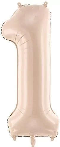 Balon foliowy cyfra 1 72cm c. beż - tantis.pl