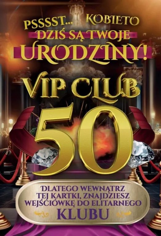 Karnet Urodziny 50 damskie - tantis.pl