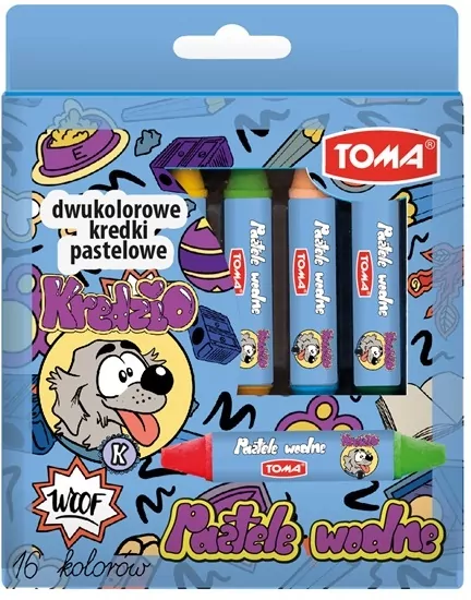 Kredki pastele wodne Kredzio 16 kolorów TOMA - tantis.pl