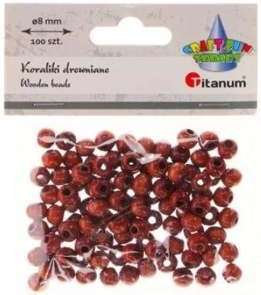 Koraliki drewniane lakierowane brązowe 100szt - tantis.pl