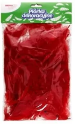 Piórka dekoracyjne czerwone, 7g