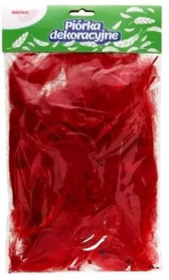 Piórka dekoracyjne czerwone, 7g