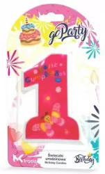 Świeczka urodzinowa 1. Różowa 11cm