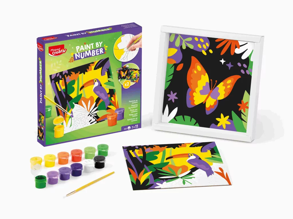 Creativ malowanie po numerach papuga/motyl - tantis.pl