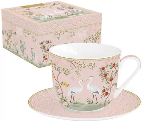 Filiżanka porcelanowa ze spodkiem Magiczny ogród