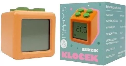 Budzik klocek pomarańczowy - tantis.pl