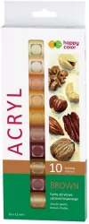 Farby akrylowe 10 odcieni brązu