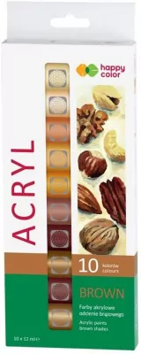 Farby akrylowe 10 odcieni brązu